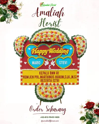 Karangan Papan Bunga Pernikahan di Ardirejo